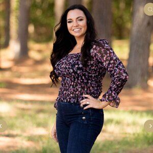 Buddy Love Cassie Smocked Long Sleeve Top - NWOT